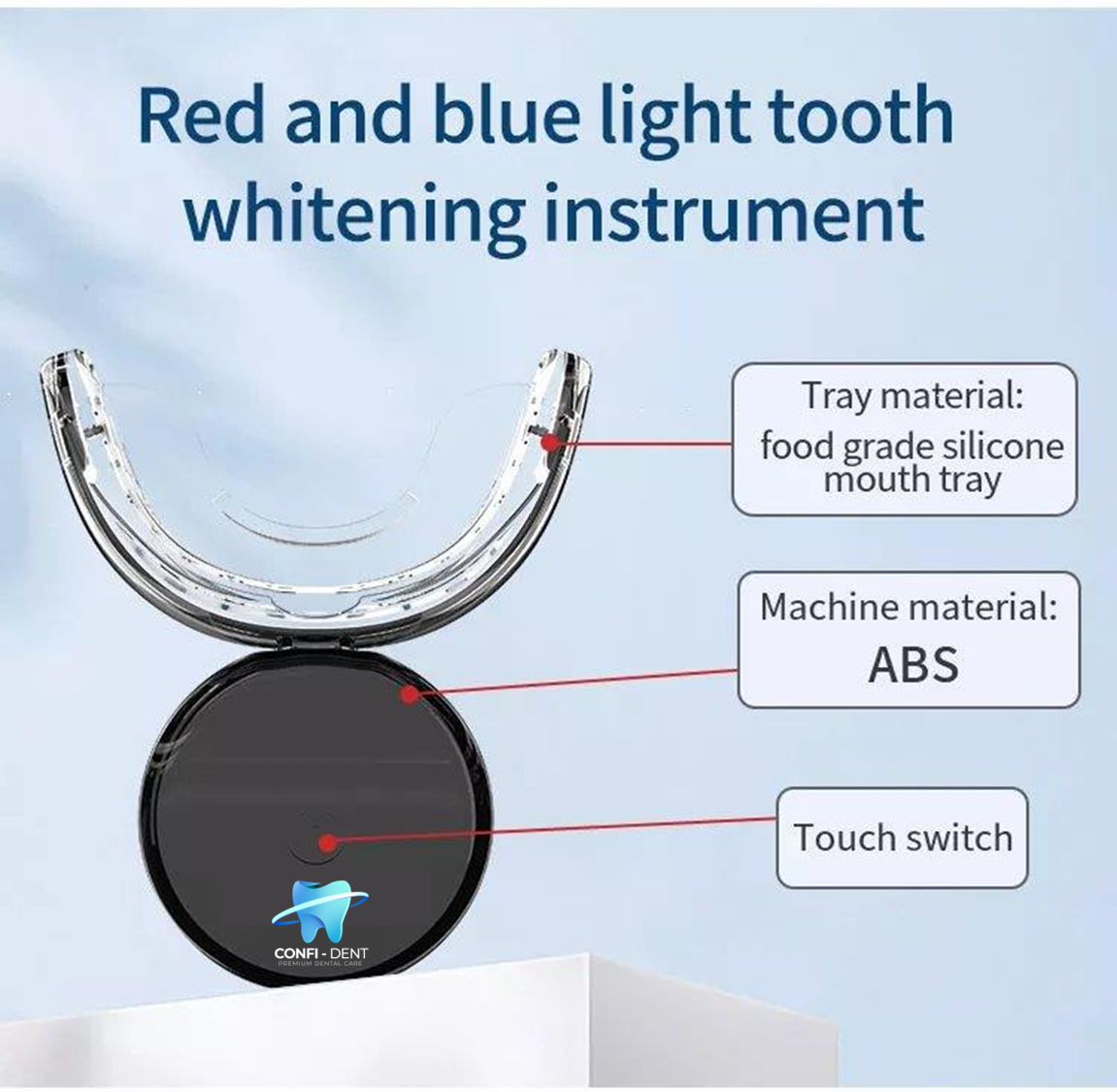LED Teeth Whitening Kit with Blue and Red Light